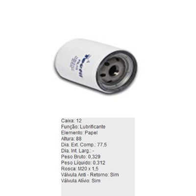 Filtro de Óleo Lubrificante - PSL135 - TECFIL