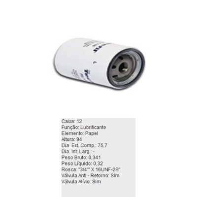Filtro de Óleo Lubrificante - PSL146 - TECFIL